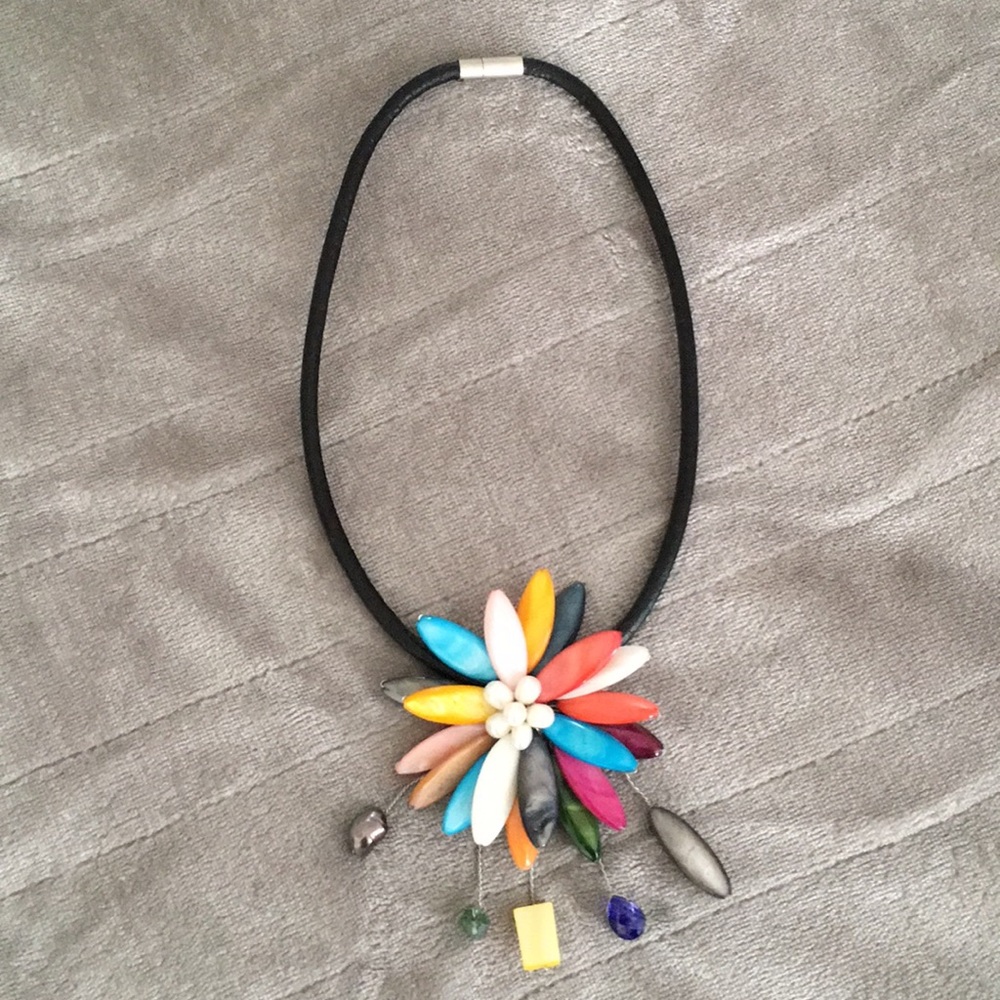 One-of-a-kind Multicolored Statement Necklace